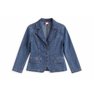 Ethyl Vintage Denim Medium Wash Y2K Retro Blazer Jacket Medium